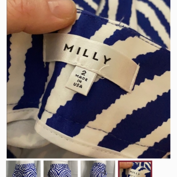 Milly size 2 blue Zebra print shorts - Picture 3 of 3